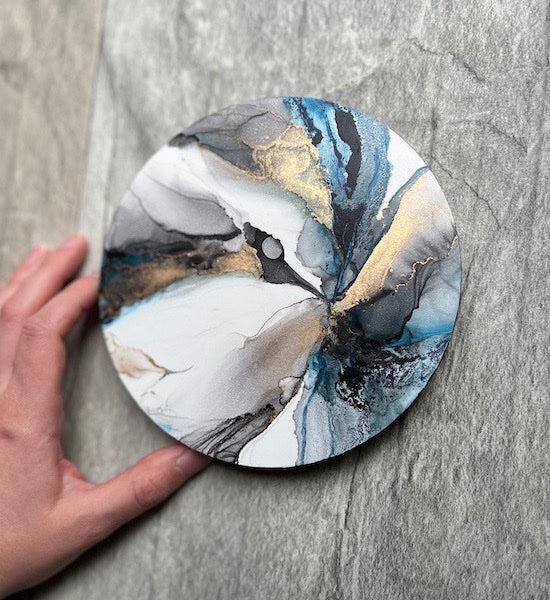 BLUE ABSTRACT ART, OCEAN COLOURS — CIRCE