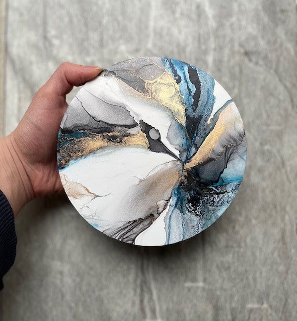 BLUE ABSTRACT ART, OCEAN COLOURS — CIRCE