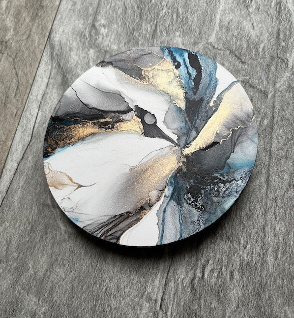 BLUE ABSTRACT ART, OCEAN COLOURS — CIRCE